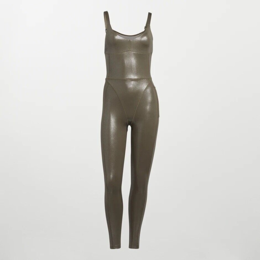NWT Adidas x Ivy Park V-Neck Catsuit Khaki Beyonce HR6882